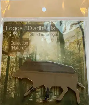 Klistermärke vildsvin till bil, krom (sugga)