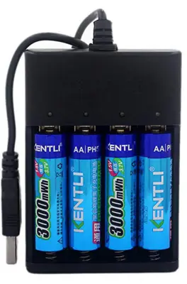 Kentli uppladdningsbara batterier AA