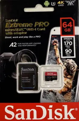 Sandisk Extreme Pro microSD-kort 64 GB