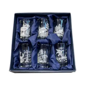 snapsglas med viltmotiv - 6 glas