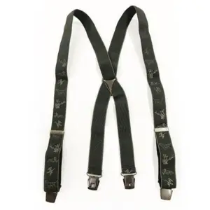 Portia hängslen med hjort- och hundmotiv - grön