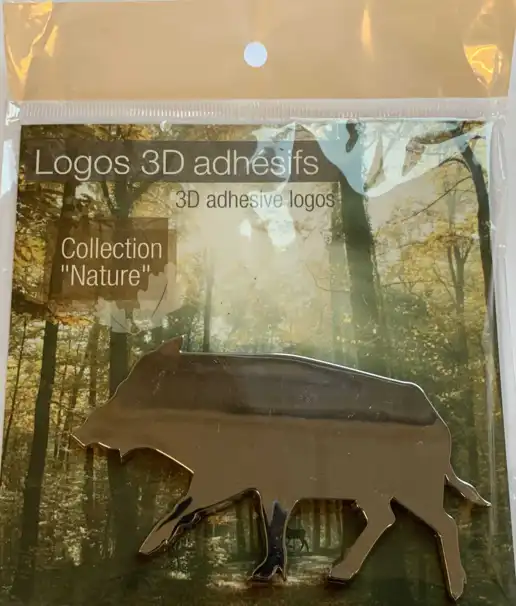 Klistermärke vildsvin till bil, krom (sugga)