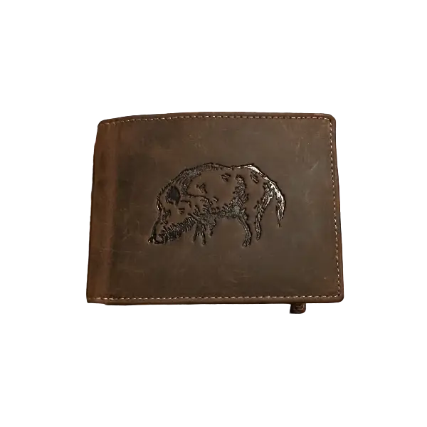 Plånbok med vildsvinsmotiv