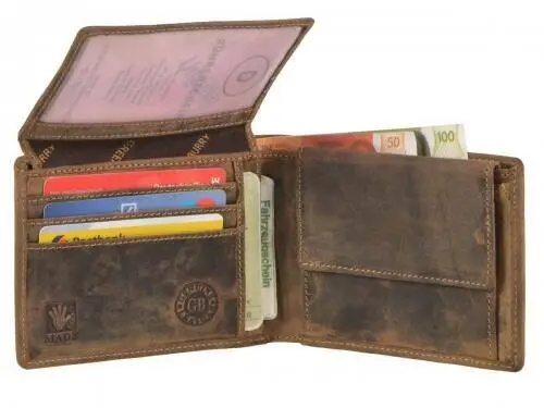 Läderplånbok med vildsvinsmotiv