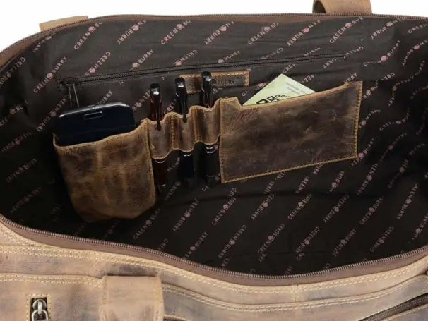 Greenbury weekendväska läder - mellan