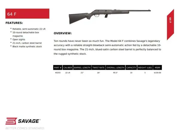 Savage 64F - halvautomat .22lr