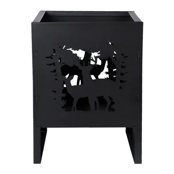 Eldkorg med djurmotiv