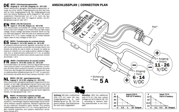 DC/DC-omvandlare 6-14 / 11-26v