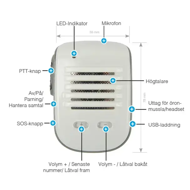 ProEquip PRO-BT560 Bluetooth-monofon, inkl. laddkabel, vit