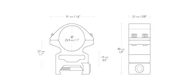 Hawke Match monteringsringar för Weaver