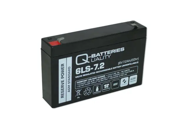 Batteri 6v Q-batteries uppladdningsbart 7,2 AH