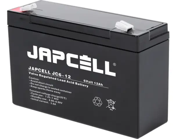 Batteri 6V Japcell BATTERI uppladdningsbart 12Ah