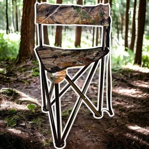 Fällbar jaktstol - camo - 3 ben