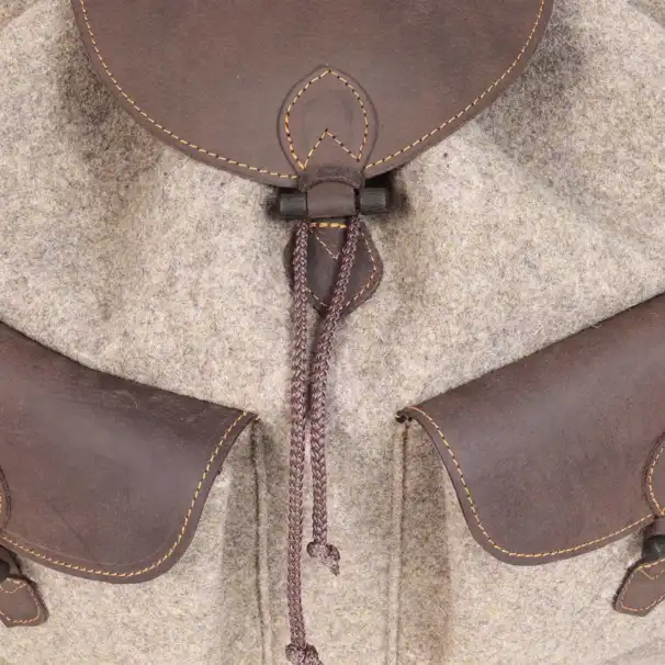 Ryggsäck i loden-ull med 2 fickor