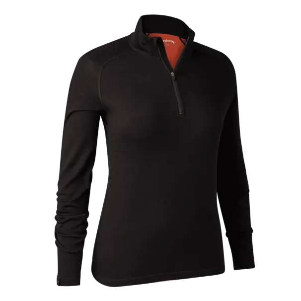 Lady Quinn merinaundertröja med halv dragkedja