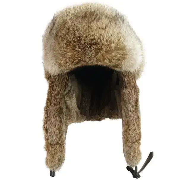 Avignon konstlädermössa med kaninpäls