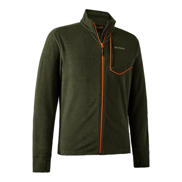 Chamois-fleece med hel dragkedja