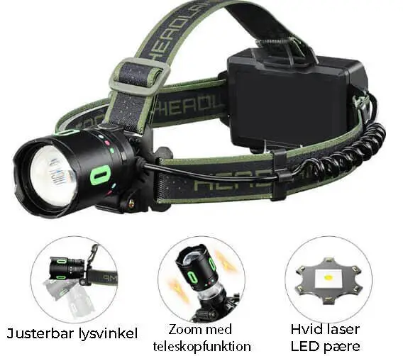 Pannlampa jakt, camping, outdoor