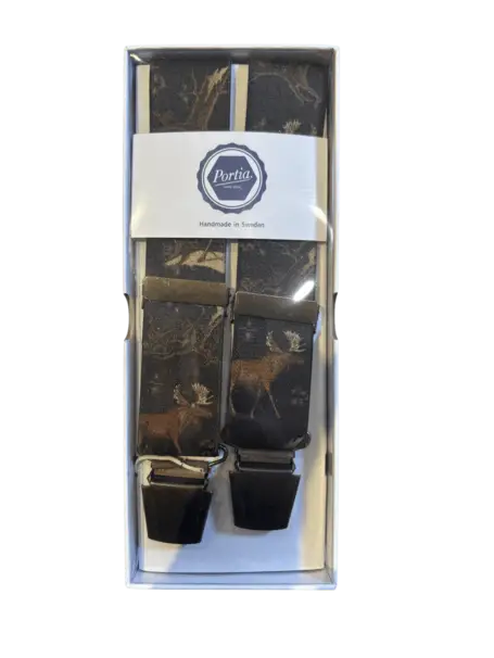 Portia hängslen med älgmotiv