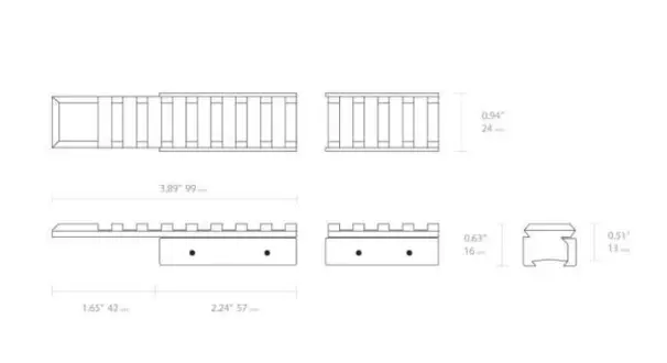 Hawke Match Mount Weaver/Picatinny 2-delad (11 mm/152 mm)