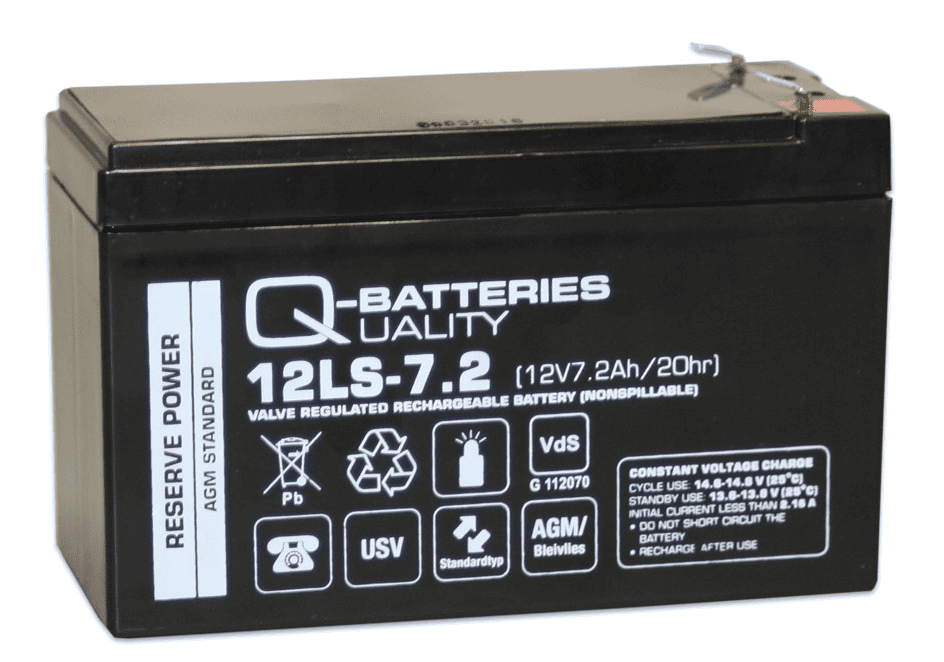 Batteri 12V Q-BATTERI uppladdningsbart batteri 7,2Ah